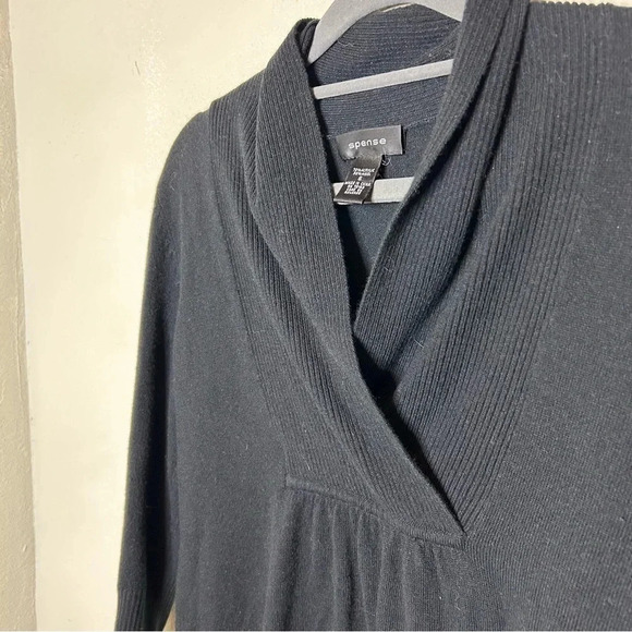 Spense Black Wool Blend 3/4 Sleeve Sweater Dress Size Small - Picture 3 of 6